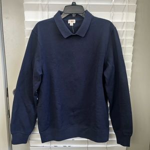 NWT J.Crew men’s medium Piqué fleece collared sweatshirt